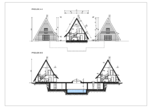 Presjek A A drvena kuca